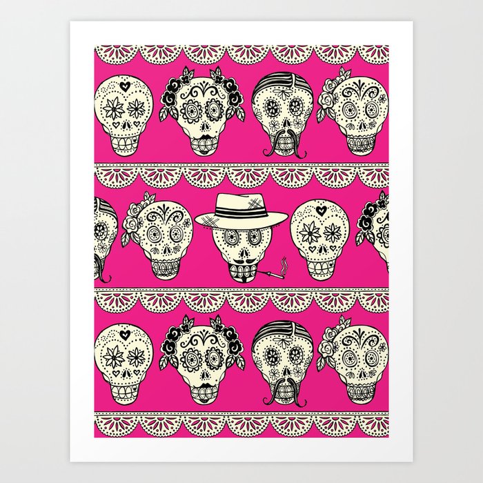 Los Muertos in Hot Pink Art Print