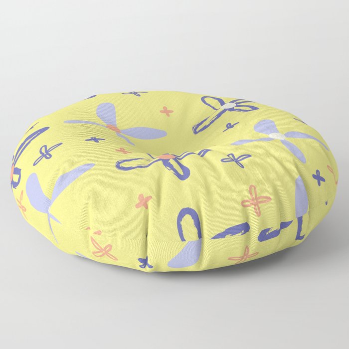 Summer Flower Pattern Floor Pillow