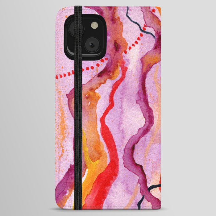 Pink Abstract iPhone Wallet Case