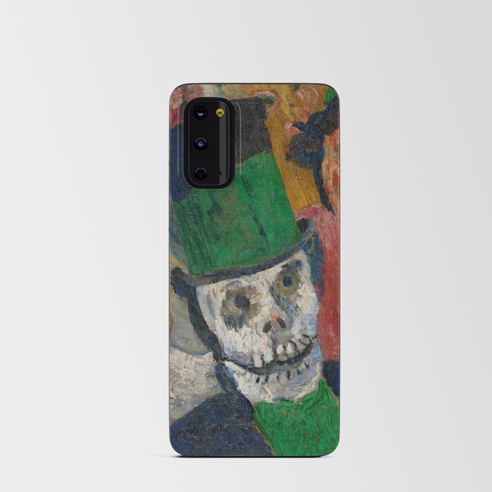Ensor's skeleton; Christ's entry into Brussels grotesque art skull portrait painting surrealism by James Ensor  Android Card Case