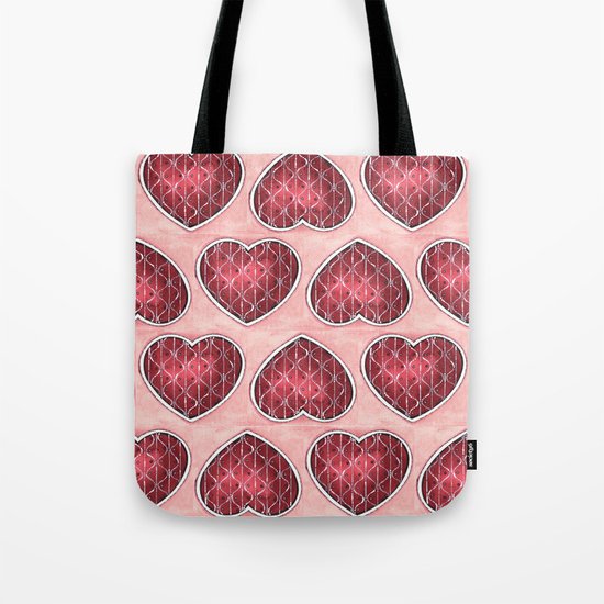 Wine Colored Hearts Tote Bag
