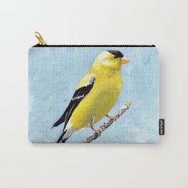 Goldfinch Acrylic Art, Yellow Bird Painting, Goldfinch Wall Art, Bird on a branch Carry-All Pouch