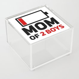 Mom of Two Boys Funny Mothers Day Birthday Women T-Shirt Acrylic Box