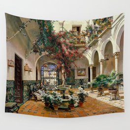 Interior Courtyard Seville Spain by Manuel Garcia Y Rodriguez Wall Tapestry