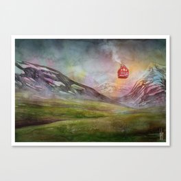 Icelandic Landscape with Floating House Canvas Print