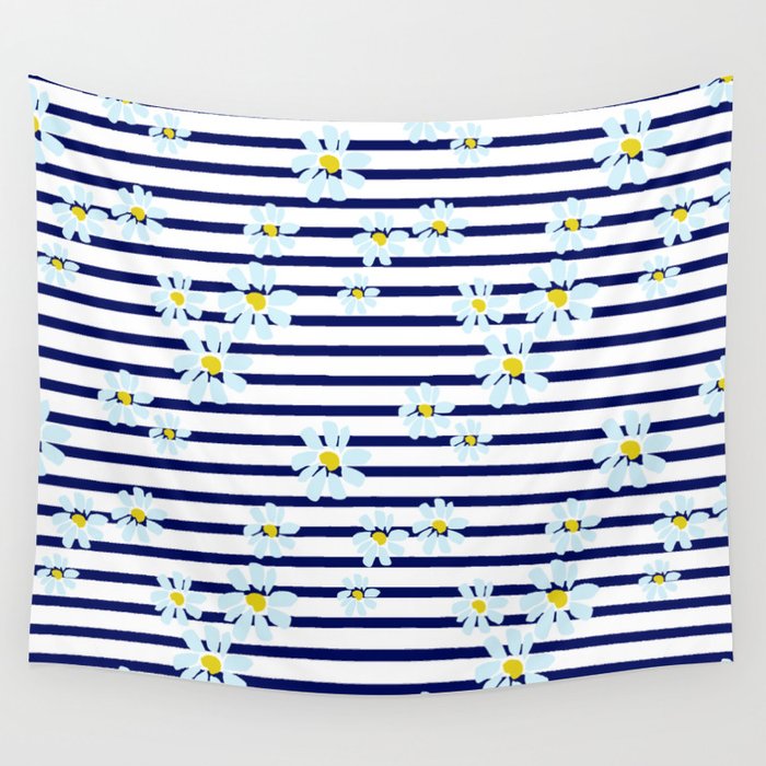 Striped flower Wall Tapestry
