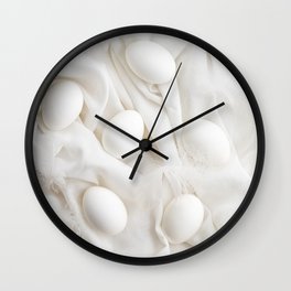 White eggs Wall Clock