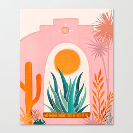The Day Begins / Desert Garden Landscape Canvas Print