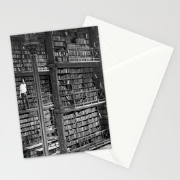 A book lovers dream - Cast-iron Book Alcoves Cincinnati Library black and white photography Stationery Card