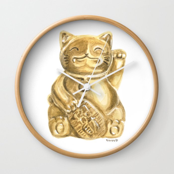 lucky cat clock