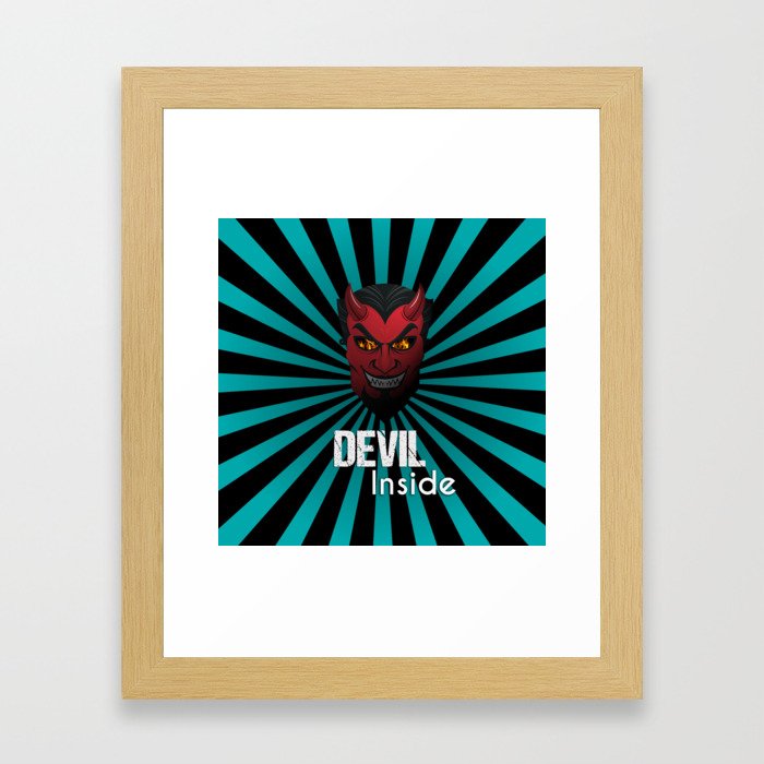 Devil Inside Mask Framed Art Print