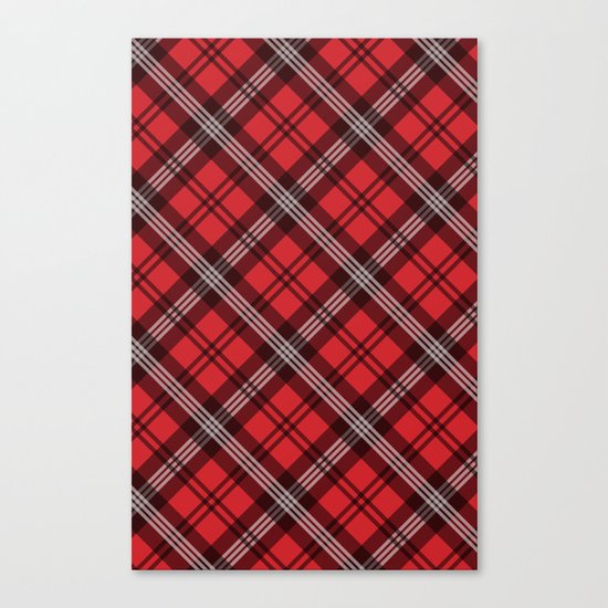 Scottish Plaid (Tartan) - Red Canvas Print