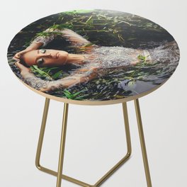 Song of Ophelia singing in the river Denmark; William Shakespeare's Hamlet magical realism female portrait color photograph / photography Side Table