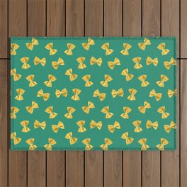 Italian Bow-Tie Butterfly Pasta Turquoise Outdoor Rug