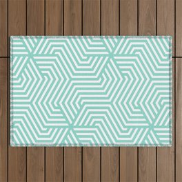 Middle blue green - heavenly - Minimal Vector Seamless Pattern Outdoor Rug