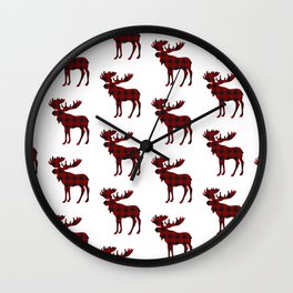 Buffalo Check Moose Wall Clock