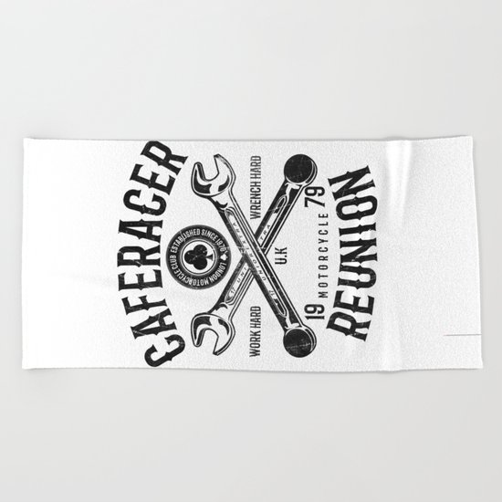 Cafe Racer Reunion Vintage Tools Poster Beach Towel