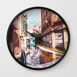 Walking in Chinatown | NYC | Colorful Travel Photography Wall Clock