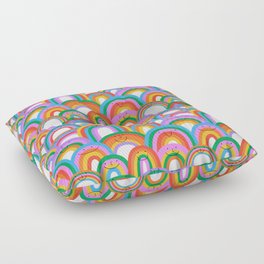 Diverse colorful rainbow seamless pattern illustration Floor Pillow