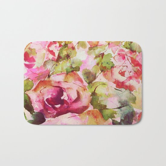 roses abstraites Bath Mat