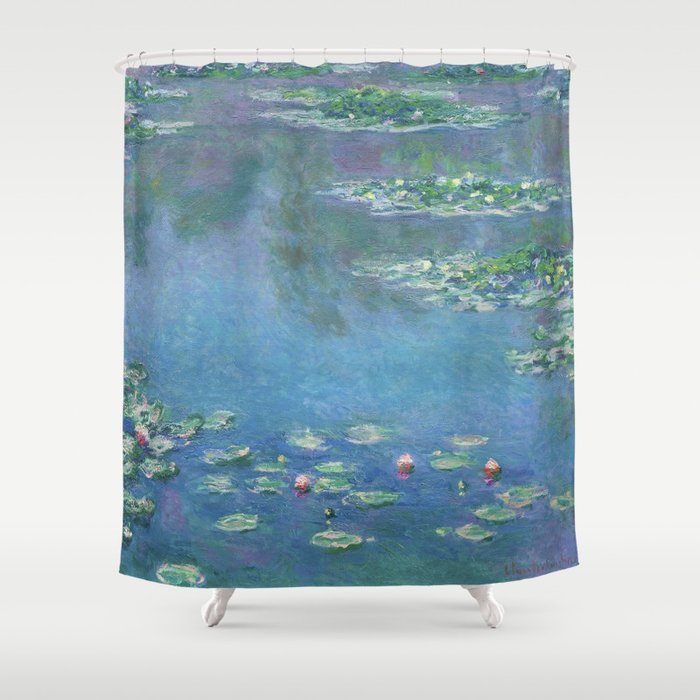Water Lilies 1840 to 1926 by Claude Monet. Shower Curtain