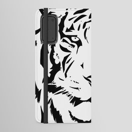 Black and white tiger head close up Android Wallet Case