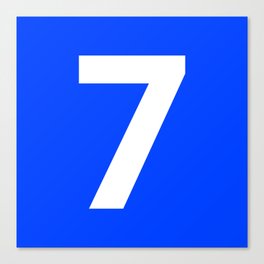 Number 7 (White & Blue) Canvas Print