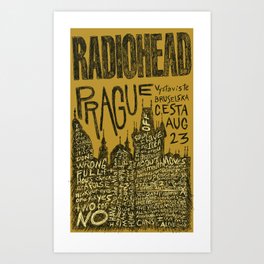 Radiohead Prague Poster  Art Print