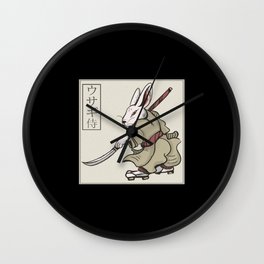Japanese Art Fighter Bunny Wall Clock