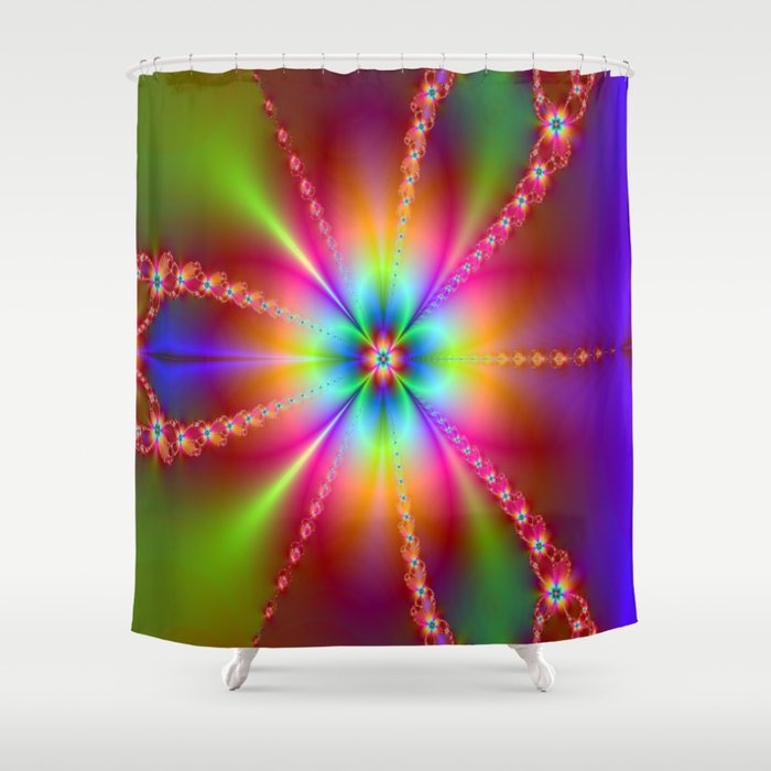 Bloom Fractal Shower Curtain