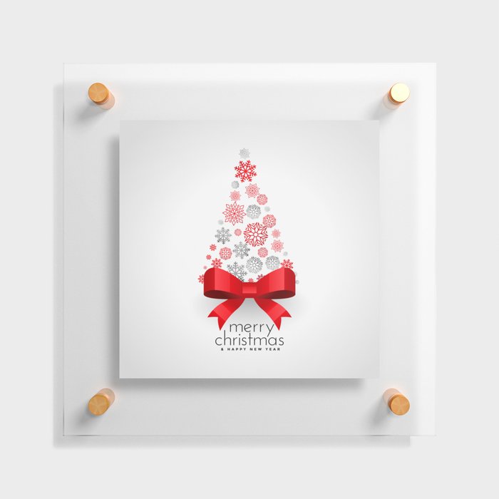Christmas tree with snowflakes Floating Acrylic Print