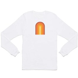 Gradient Arch IX Retro Orange Mid Century Modern Rainbow Long Sleeve T-shirt