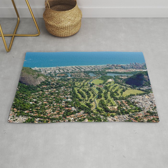 Brazil Photography - Beautiful Town By The Blue Ocean Rug