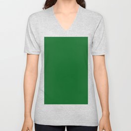 Forest Green Solid Color Block V Neck T Shirt