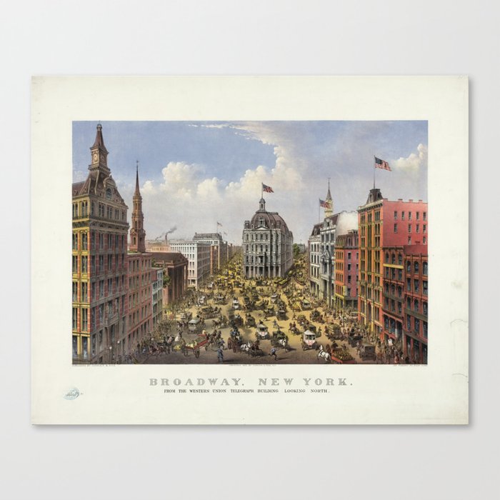 Broadway, New York by Currier & Ives (1875) Canvas Print