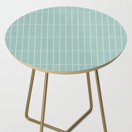 Rectangular Grid Pattern - Light Blue Side Table