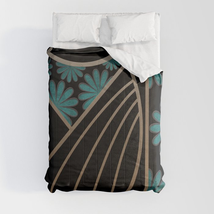 ART DECO FLOWERS (abstract) Comforter