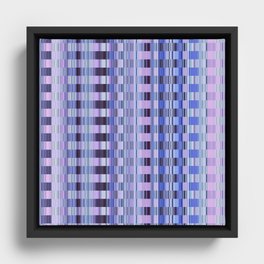 Violet Check Pattern Framed Canvas