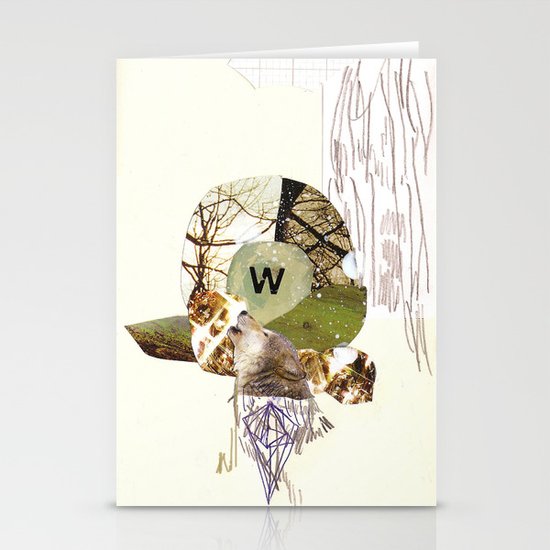 W is for Wolf Stationery Cards
