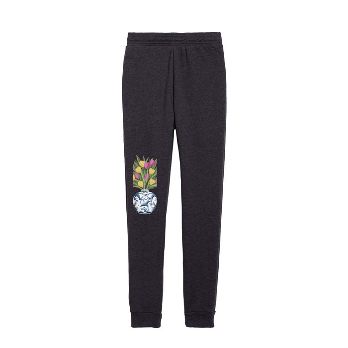 Tulip Bouquet in Blue Vase Kids Joggers