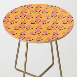 Modern Floral Camellia Vine Pattern Yellow Sun Background Side Table