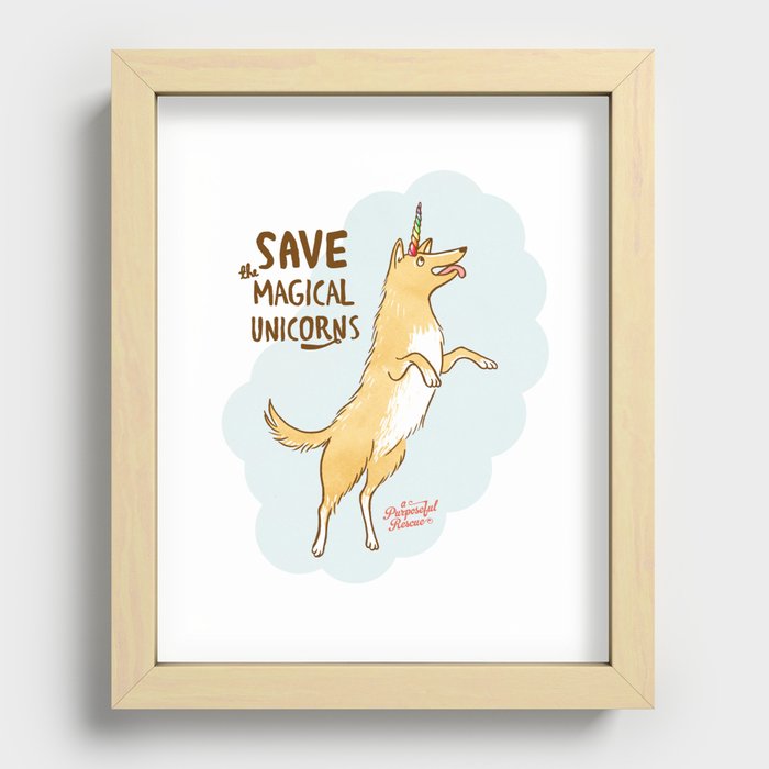 Save The Magical Unicorns by Alice Rutherford Recessed Framed Print
