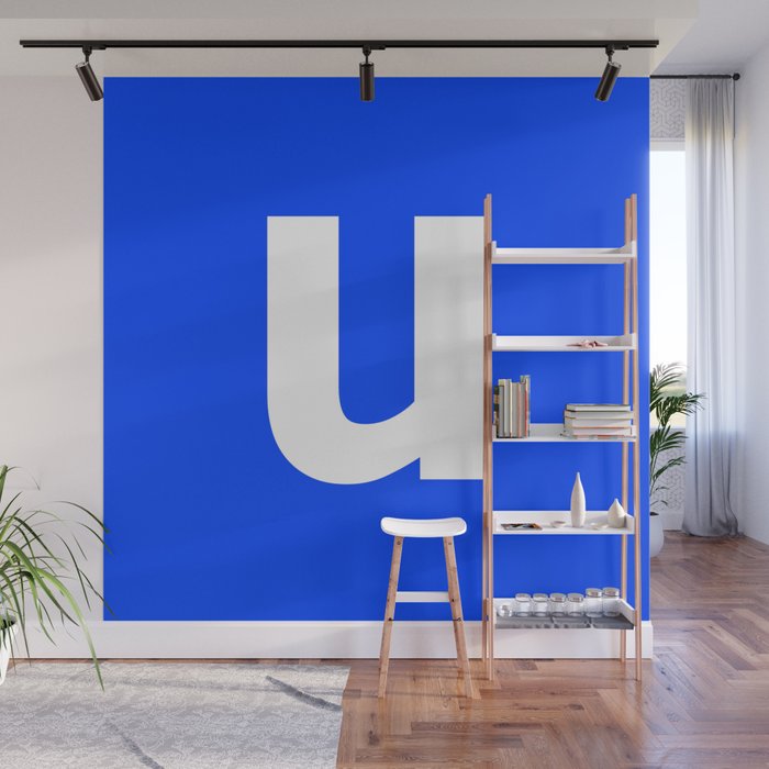 letter U (White & Blue) Wall Mural