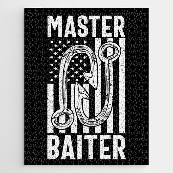 Master Baiter Fishing USA Flag Jigsaw Puzzle
