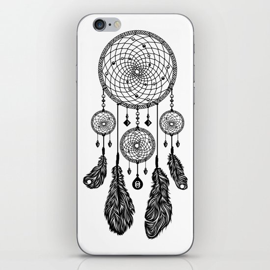 Dreamcatcher (Black & White) iPhone & iPod Skin