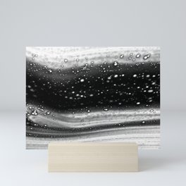 Black and white abstract wavy design  Mini Art Print