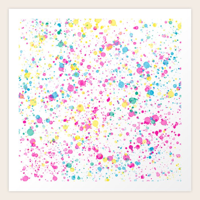 Spring Happy - Bright Color Paint Splatter Art Print by Starflyer Art