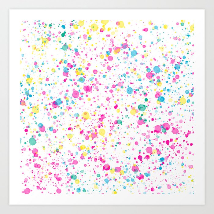 Blue & Pink Bright Splatter - Paint Splatter - Sticker