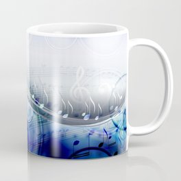 Abstract sheet music design background with musical notes Mug