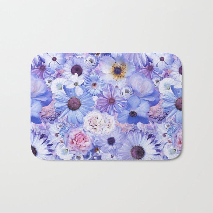 mauve blue shade floral bouquet aesthetic array Bath Mat